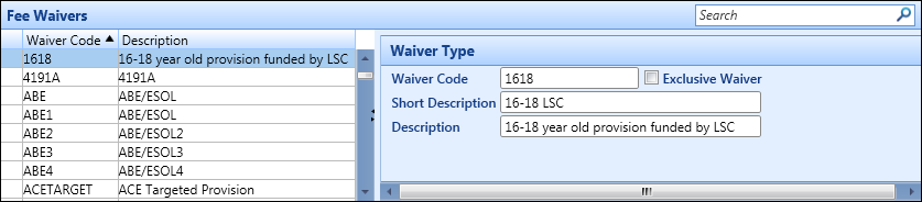 Fee Waivers section