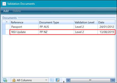 NSI Update document