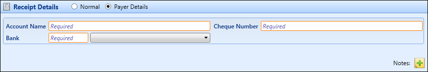 Payer details - cheque payments