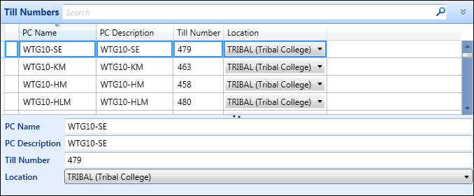 Till Numbers reference data