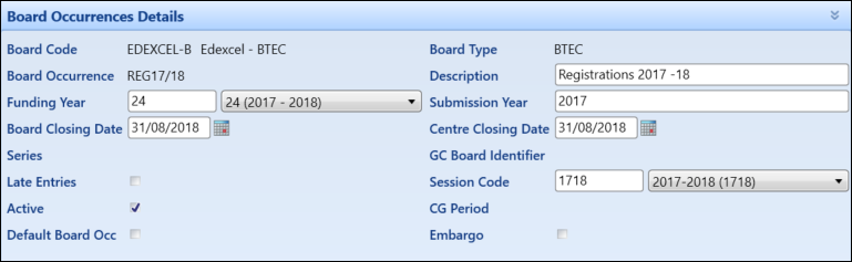 Board Occurrence Details