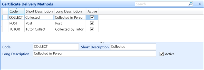 Certificate Delivery Method Panel