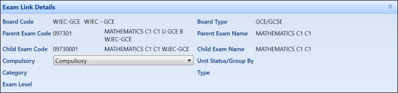 Exam Link Details Panel