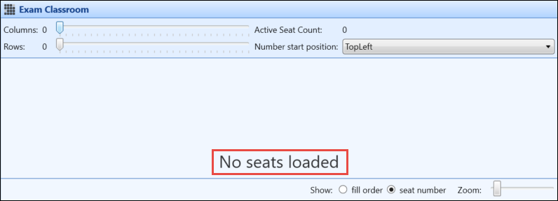 No seats loaded message