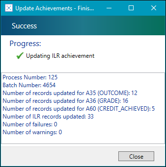 Update Achievements window