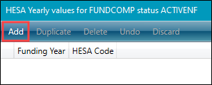 HESA Yeary values add button