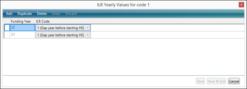 Destination and progression outcome type gap year yearly values