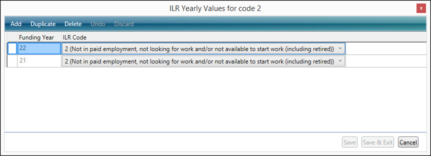 Destination and progression outcome type unemployment yearly values