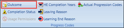 Progress Code Outcomes Button