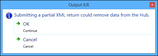 Partial ILR output message