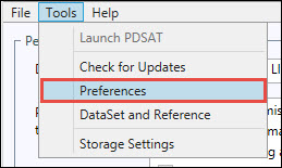 Preferences option