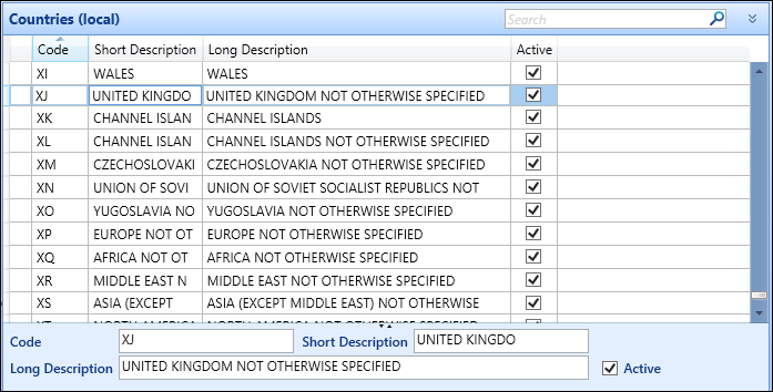 Countries (Local) reference data