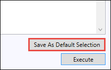 Save As Default Selection button