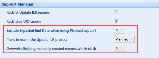 Support Manager institution settings