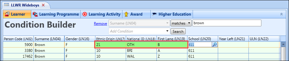 LLWR Wideboys screen - new data