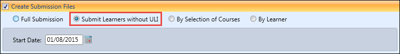 Submit Learners without ULI option