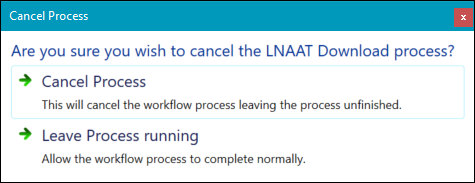 Cancel Process window