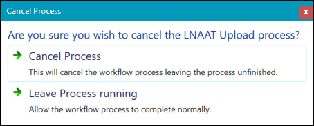 Cancel Process window