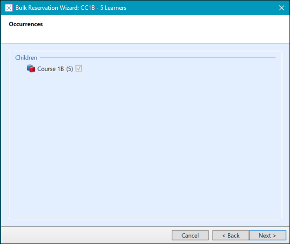 Bulk Reservation Wizard - Occurrences