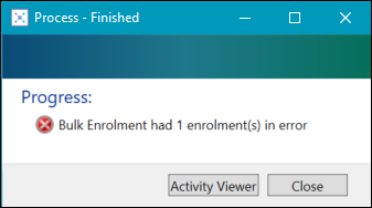 Bulk Enrolment Error