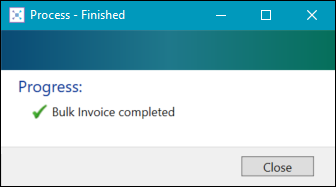 Bulk Invoice Completed