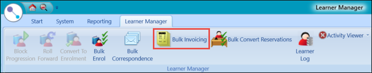 Bulk Invoicing button