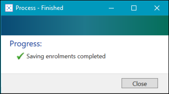 Saving Enrolments Completed