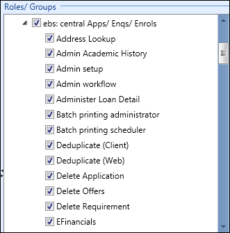 ebs: central Apps/Enqs/Enrols group
