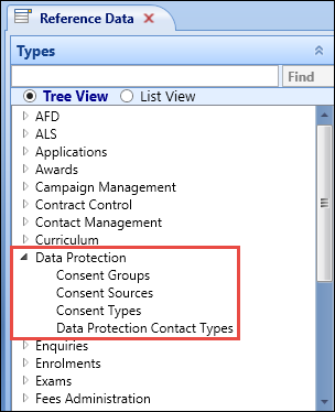 Data Protection reference data