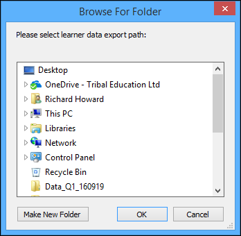 Browse For Folder window