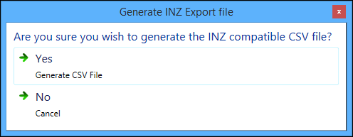 Generate INZ Export File message