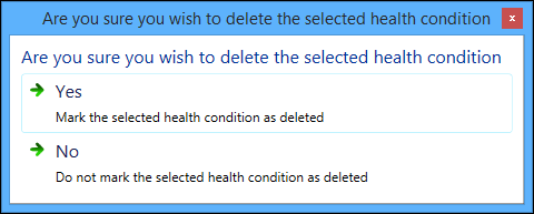 Delete health condition message