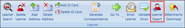 Learner Export button