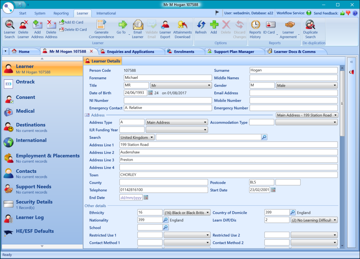 Learner Screen