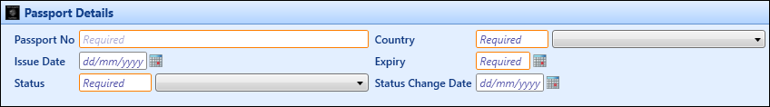 Passport Details section