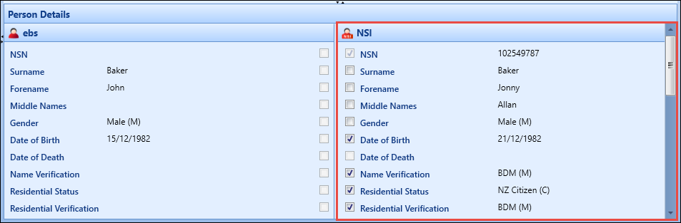 NSI panel