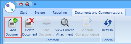 Add Document button