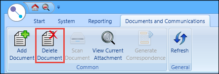 Delete Document button