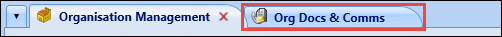 Org Docs & Comms tab option