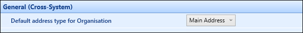 Default address type for organisation institution setting