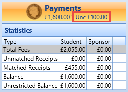 Payments tab - unconfirmed fees