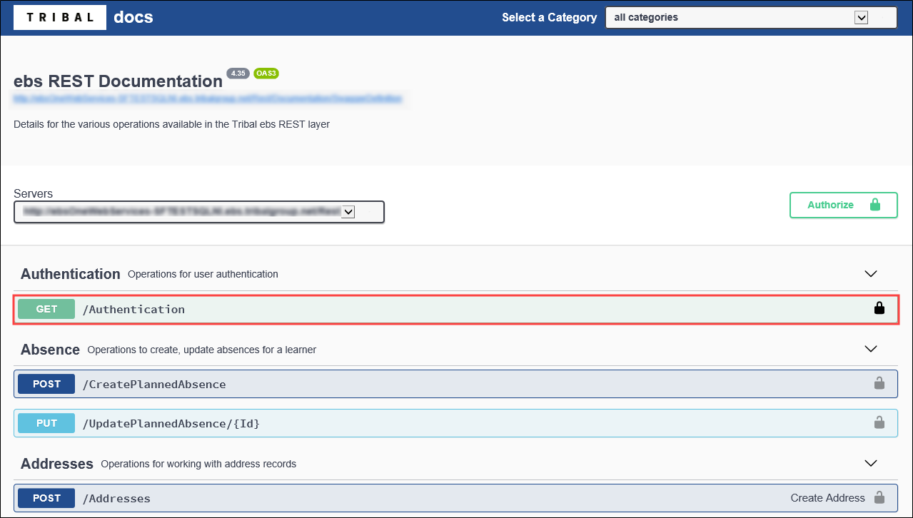 Authentication REST Service