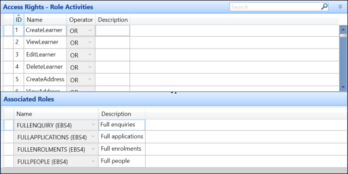 Access Rights reference data