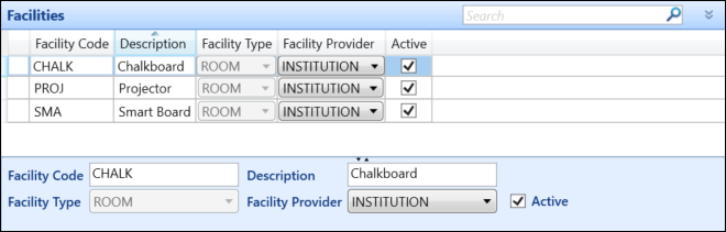 Facilities reference data