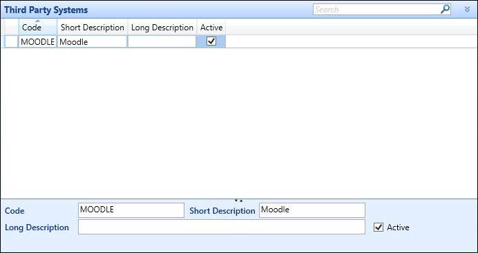 Third Party Systems Reference data