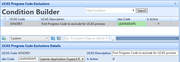  UCAS Progress Code Exclusions