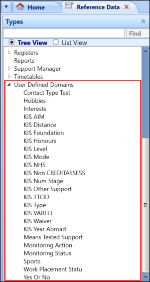 User Defined Domains group