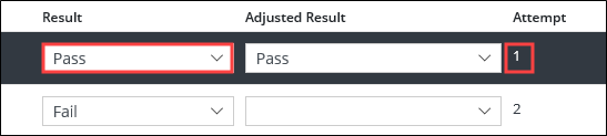 Result and Attempt values reversed