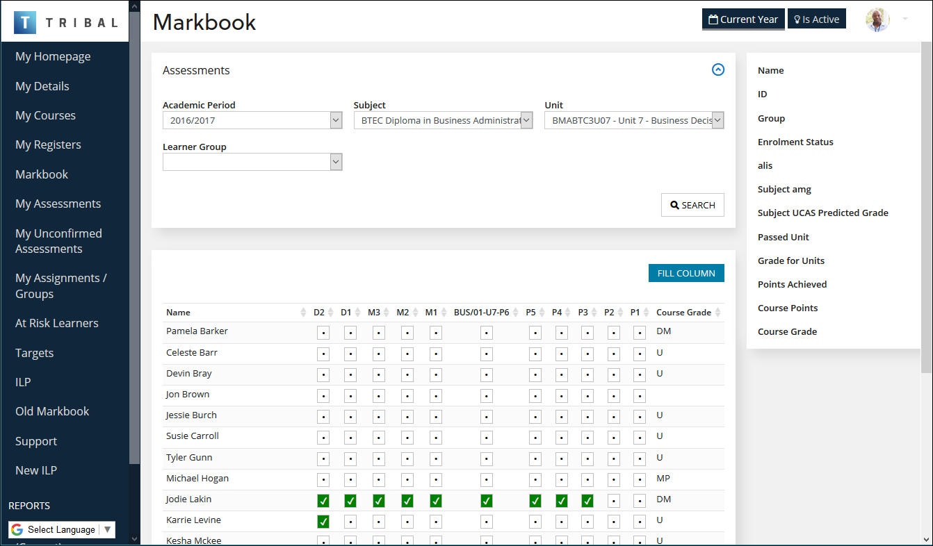 Markbook module 