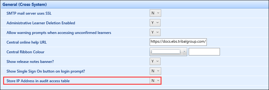 Store IP Address in audit access table institution setting